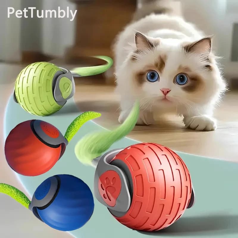 Intelligenter Katzenspielball Automatischer Interaktiver Elektrischer Rollender Teaser USB-Aufladbarer Beweglicher Hüpfball für Katzen