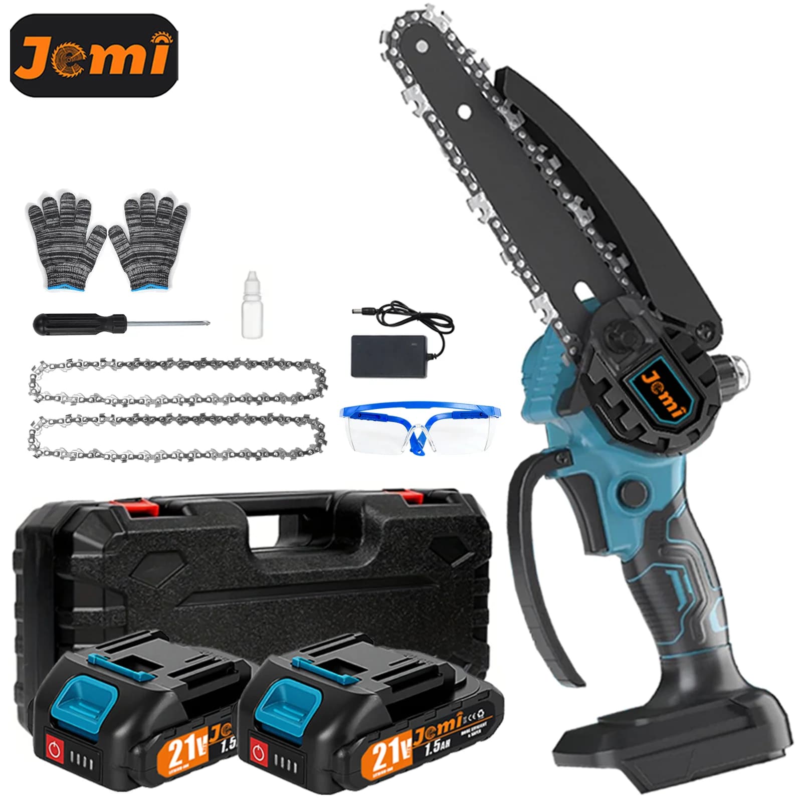 Jemi Tool 6-Zoll-Akku-Kettensäge für Makita-Akku, tragbare elektrische Kettensäge mit automatischem Ölersystem zum Baumschneiden