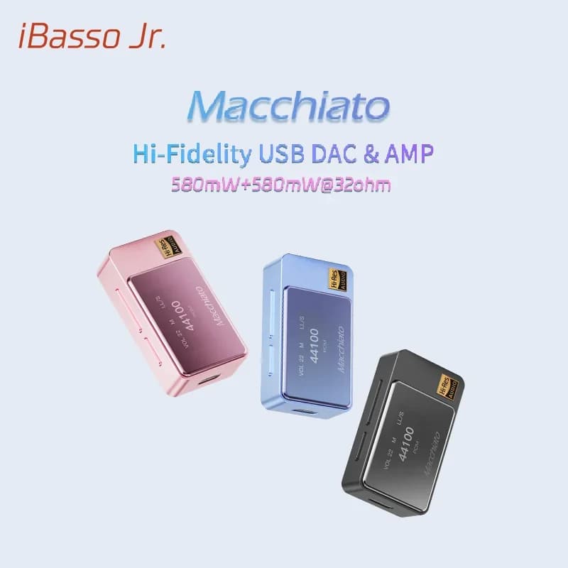 IBasso Jr. Macchiato HIFI Tragbarer USB-DAC-Kopfhörerverstärker CS43131 Decoder 4,4 mm/3,5 mm PCM 32 Bit/384 kHz Native DSD 256x