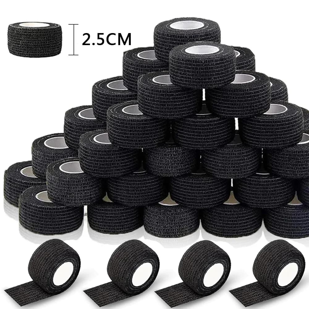 96/48/6/1PCS Tattoo Grip Abdeckung Schwarz Bandage Band Selbst-klebe Elastische Bandage wrap Finger Handgelenk Schutz Tattoo Zubehör
