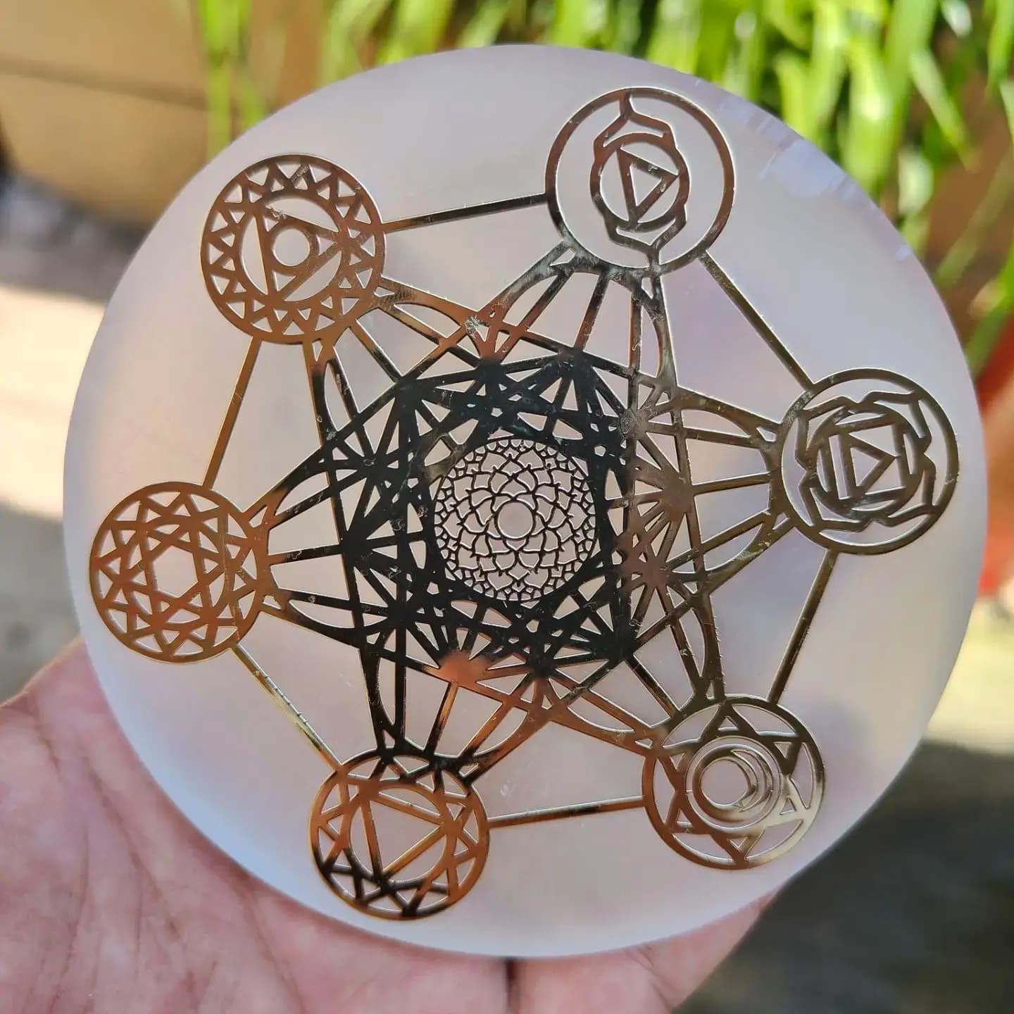 10cm natürliche Kristall Selenit Scheibe Platte weiß Gips 7 Chakra runde Lade platte für die Reinigung Yoga Meditation Fengshui 1 stücke