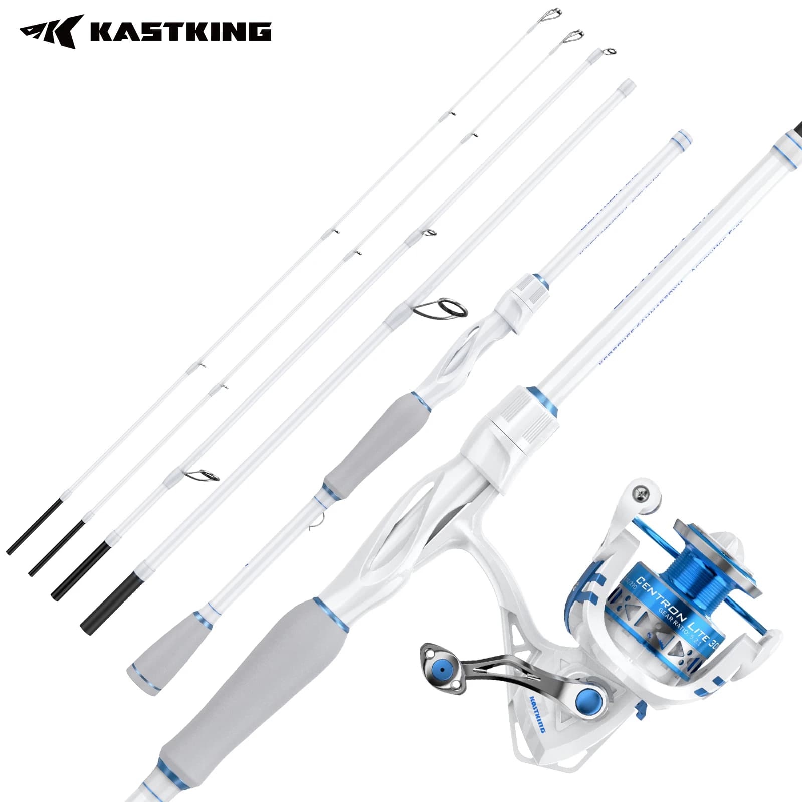 KastKing Centron Lite Reise-Spinnruten-Set, Packbare Spinnruten-Kombos, Leichtes IM6 Graphit Mehrteiliges Kit