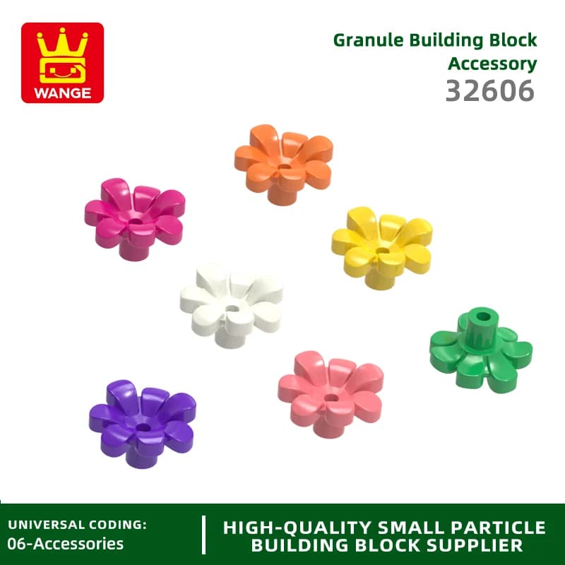 Wange 746 Teile/los 32606 Blume mit Pin 7 Dicke Blütenblätter Bausteine Moc Zubehör Kompatibel mit Ziegel DIY Kinder Spielzeug