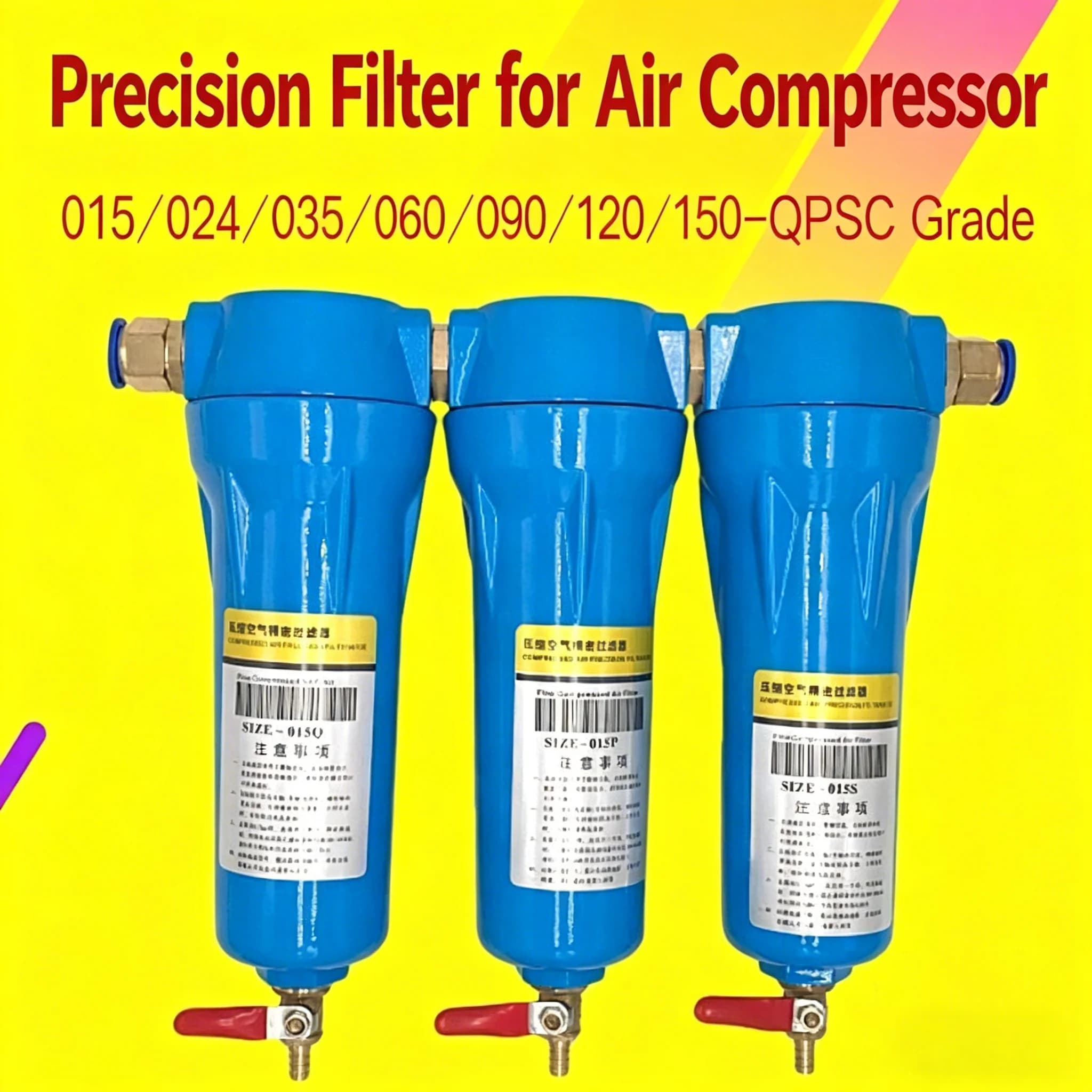 Wasserabscheider Luftkompressor-Trockner Trockenwasserfilter 015 QPS Druckluft-Präzisionsfilter 024 Öl