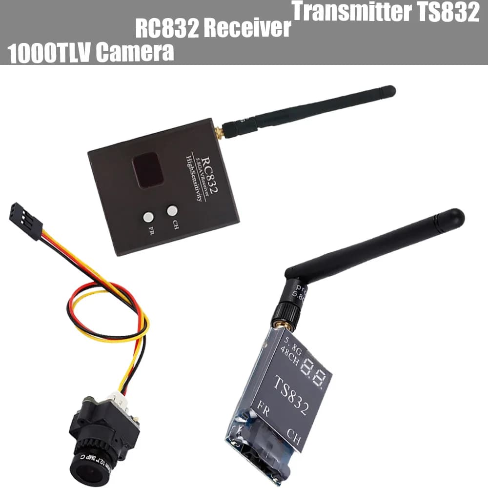 48CH 5.8G 600mW 5km Drahtloser AV-Sender TS832 Empfänger +RC832 +1000TVL Kamera für FPV Multicopter RC Quadcopter