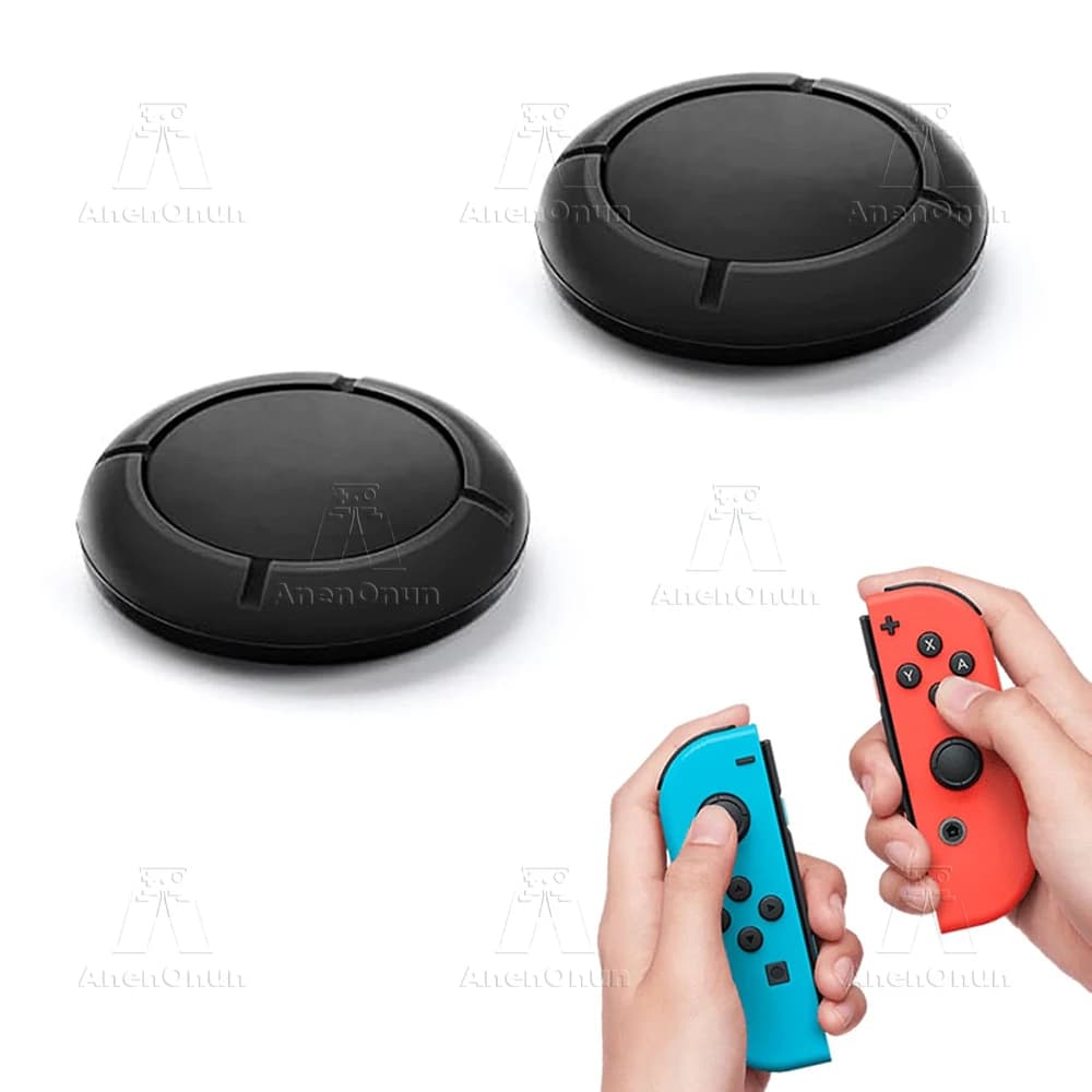 Joycon Joystick Ersatzkappe für Switch/Switch Lite/Switch OLED Premium Daumengriff Rutschfester Silikon-Schutzüberzug - Schwarz