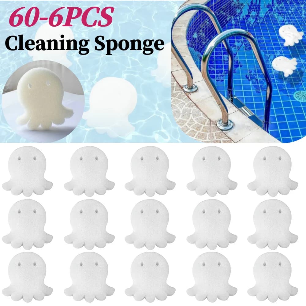 60-6Pcs Schwimmen Pool Octopus Öl Absorbieren Filter Schwamm SPA Schwimmende Reinigung Werkzeuge Schwimmen Pool Spa Teich Badewanne zubehör