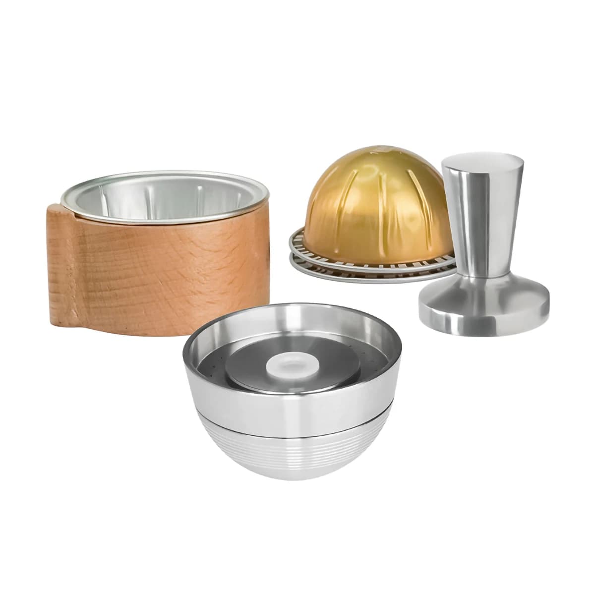 Wiederverwendbare Lege, nachfüllbare Aluminium-Kaffeepads aus Edelstahl, 80 150 230 ml, kompatibel mit VERTUOLINE NEXT Kaffeemaschine