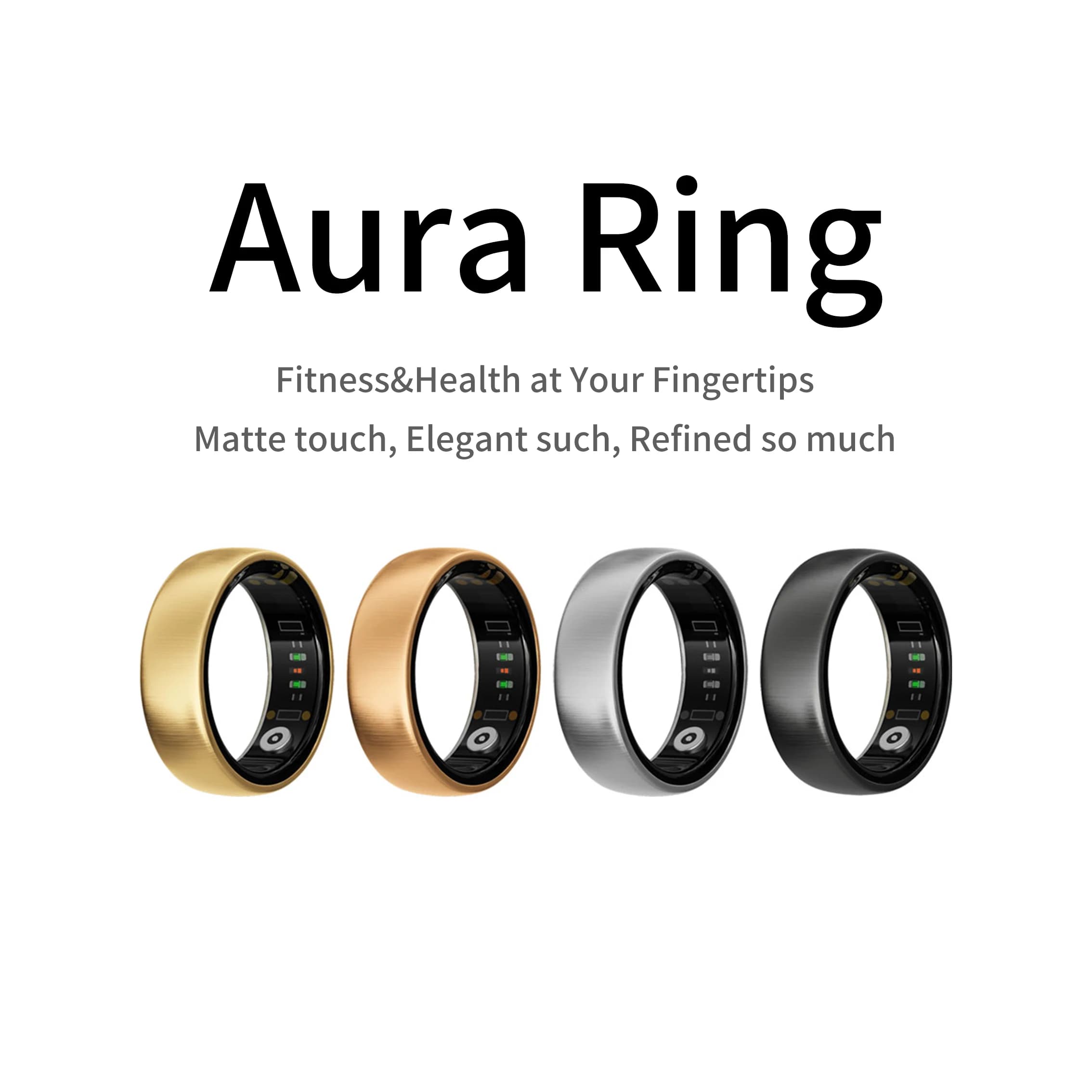 AURA Matt Smart Ring Fitness Sport Gesundheitsmonitor Schlaf Temperatur Top-Qualität Lange Akkulaufzeit Roségold Ring für Frauen Damen