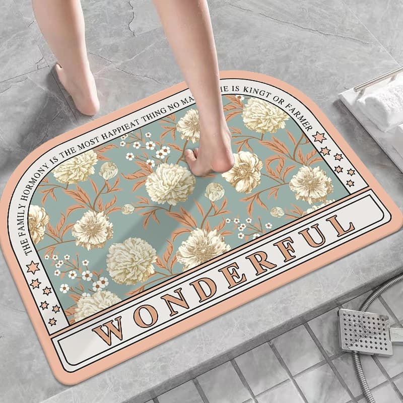 Badezimmer-Wasserabsorption, rutschfeste, schnell trocknende Kieselalgenschlamm-Bodenmatte, Badezimmertür-Küchenmatte, WC-Haushalts-Fußpolster