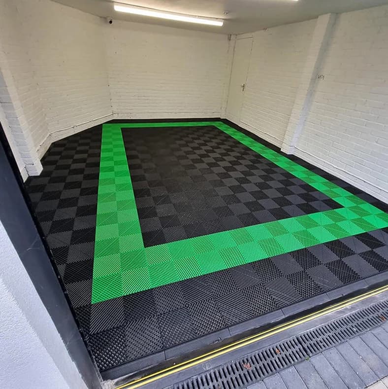 Garagenboden-Fliesen PVC-Fliesen Modulare Ineinandergreifende Garagenbodenbeläge für Autowäsche Autoreparatur Werkstatt
