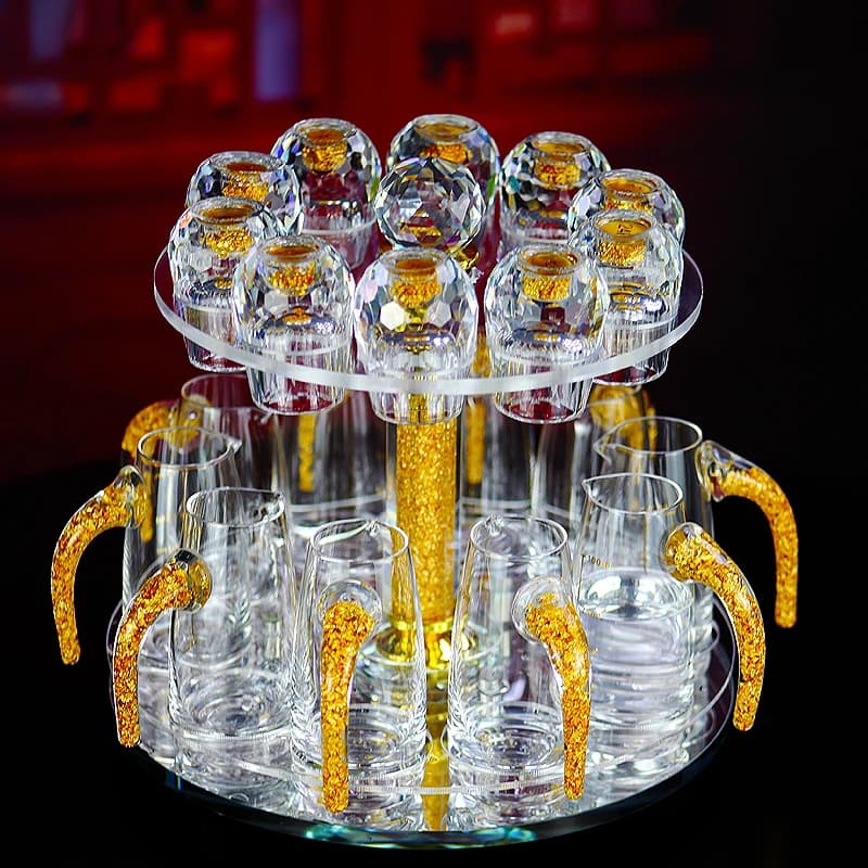 Diamond Crystal Likörgläser-Set Wodka Shot Whiskey Sake Soju Brandy Teetasse 15 ml – verschiedene Gläser für Spirituosen, Wein