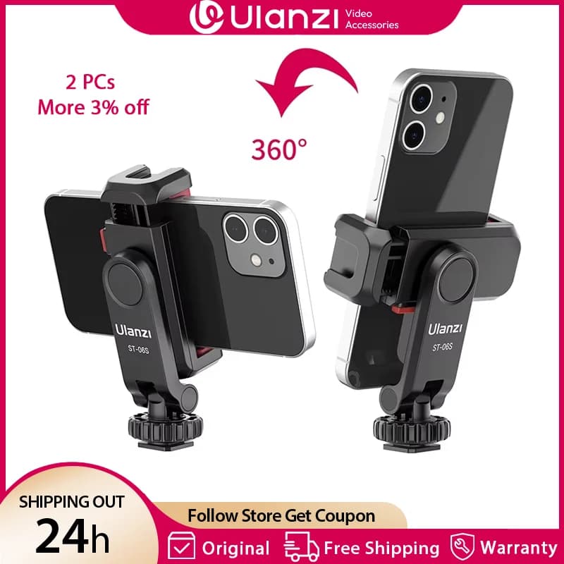 Ulanzi ST-06S Vertikale Aufnahme Telefon Halterung für DSLR Kamera Monitor Halterung Stativ Halterung Klemme für Smartphone Vlog Schießen