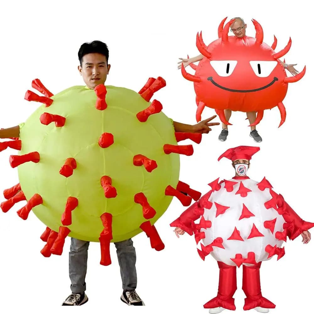 Neues aufblasbares Virus-Kostüm, Halloween-Parodie, aufblasbarer Keim, Bühnenaufführung, ganze Person, lustige Dekorationen, aufblasbare Kleidung