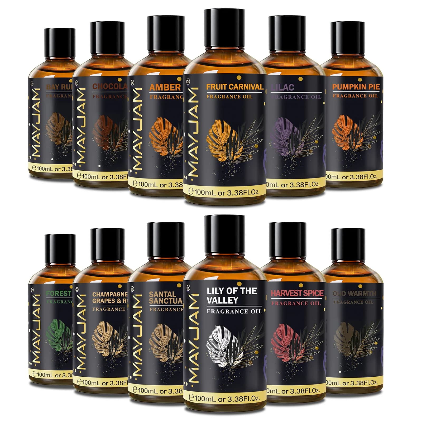 MAYJAM Duftöl Hotel Lilac Forest Pine Bay Rum Schokolade Weißer Santal Düfte für die Herstellung von Diffusorkerzen 100 ml Aromaöl