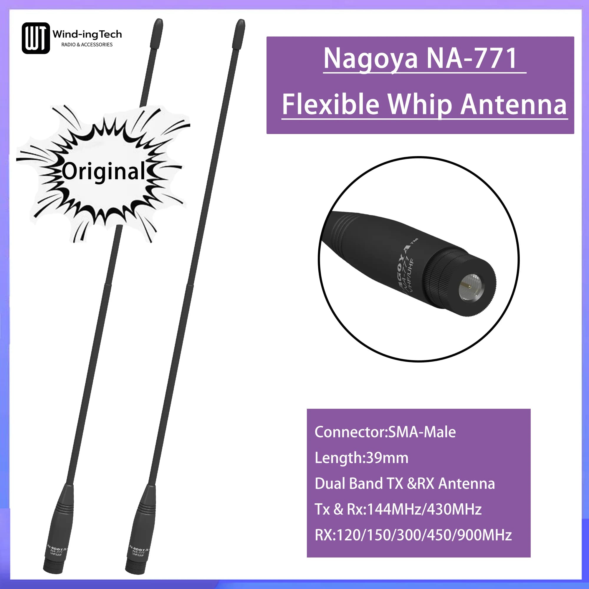 1/3/5PCS Original NAGOYA NA771 Peitsche Antenne 71A VHF UHF 144/430MHz Weiche flexible Für Baofeng NANFONE TYT LINTON Radio Zubehör