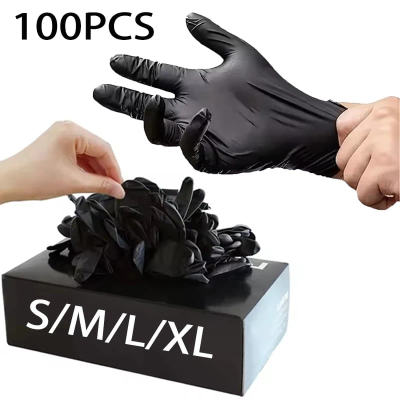 10/20/50/100PCS Schwarz Nitril Einweg Handschuhe Einweg Reinigung Friseur Handschuhe Geeignet Pet Pflege Tattoo reinigung