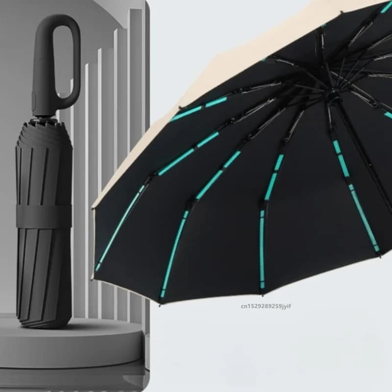 Starker, winddichter, automatischer Regenschirm, Sonnenschirm, UV-Schutz, faltbar, Herren-Regenschirm, Schnalle, Regen, großer Sonnenschirm für