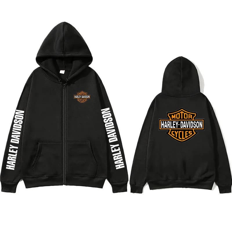 2026 Harley Davidson Motorrad-Kapuzenpullover Frühling Herren Bedruckter Reißverschluss-Hoodie Outdoor-Sport Lockerer Atmungsaktiver Damen-Mantel