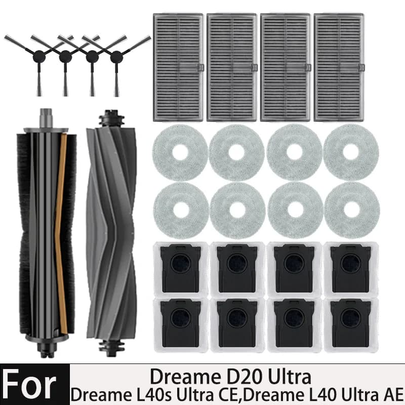 Dreame L40 Ultra AE / Dreame L40s Ultra CE / Dreame D20 Ultra Staubsaugerteile Hauptbürste Seitenbürste Filter Wischmopp Staubbeutel Zubehör