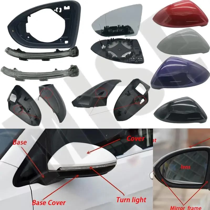 Für VW Golf 7 2014-2020 Außenspiegel-Baugruppe Spiegelglas Gehäuse Rahmen Spiegelrahmen Auto-Zubehör