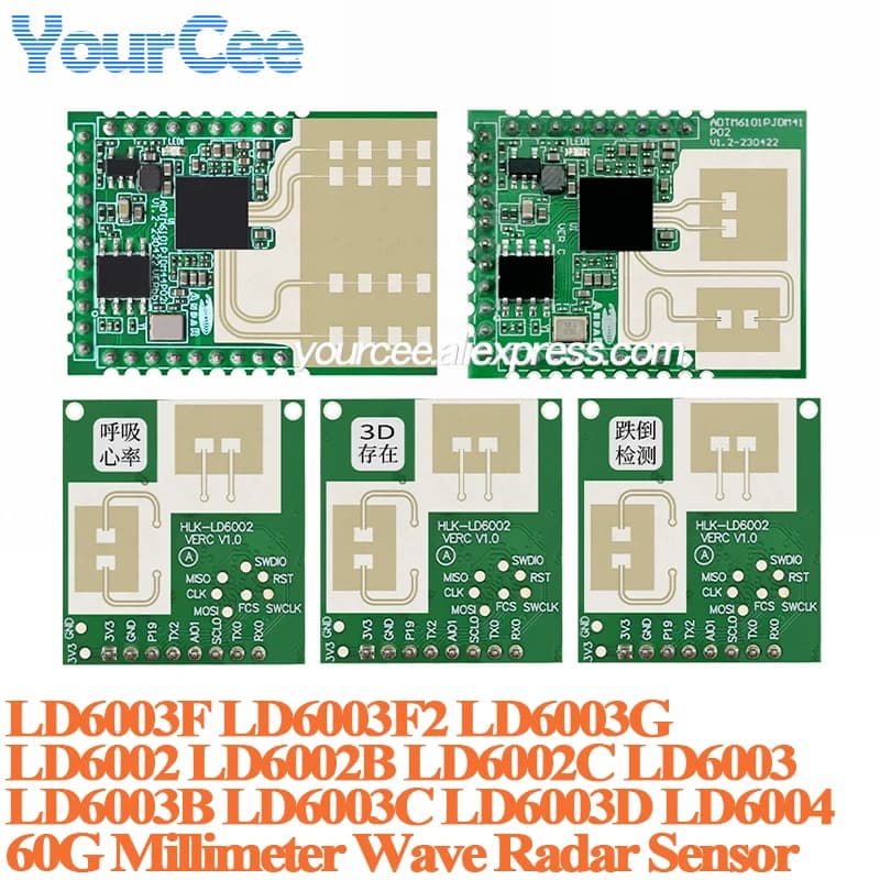 5 Stück/1 Stück HLK-LD6002 LD6002B LD6002C LD6003 LD6003G LD6004 60G 60GHz FMCW Radarsensor Herzfrequenz-Erkennung Atem- und Sturzerkennung