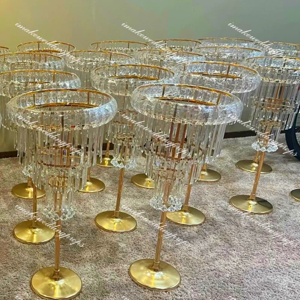 15 Stück/5 Stück) 85–110 cm) Metallständer Kerzentisch Gold Blumen Mittelstücke Kandelaber Blumen für Hochzeit