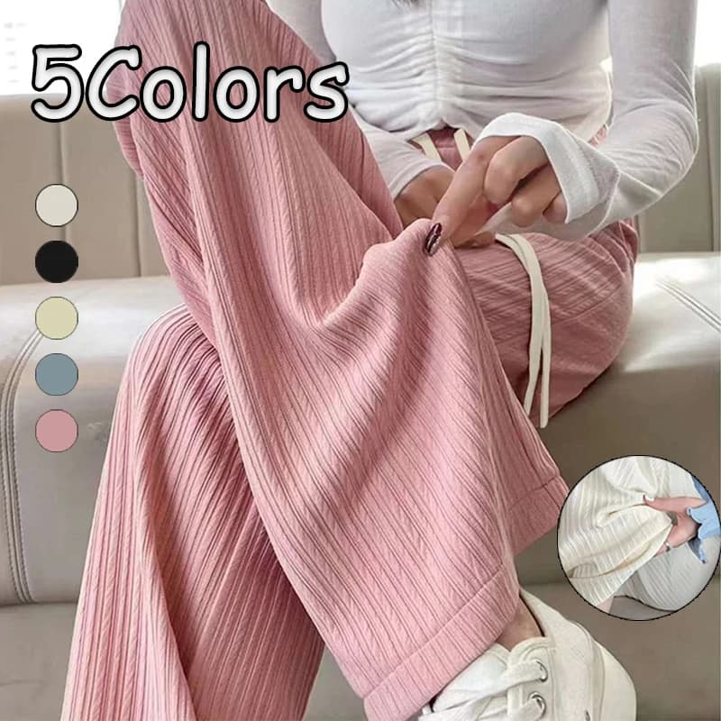 2026 Sommer Neuheit: Bubble Milk Puff Cloud Pants für Damen – High Waist, drapiert, schmal geschnitten, lässige Hose, Cloud Puff Wide Leg Pants
