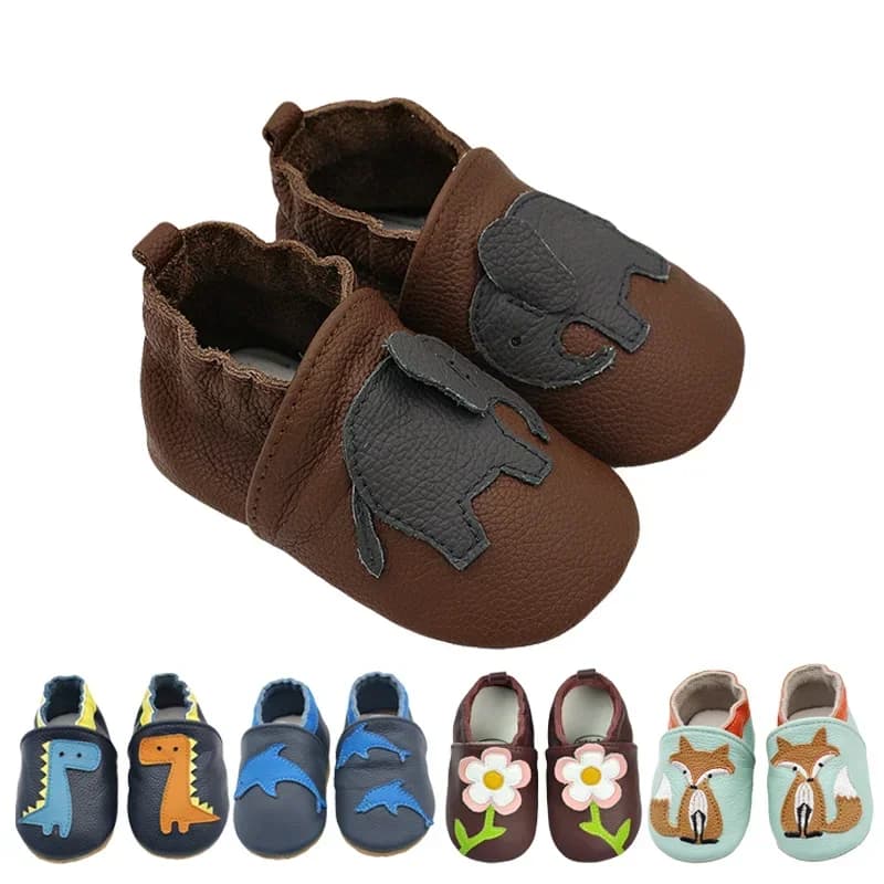 Toddle Babyschuhe für Neugeborene, Jungen und Mädchen, weiche echte Lauflernschuhe, Baby-Mokassins, 0–24 Monate, Rindsleder-Unterseite, rutschfest