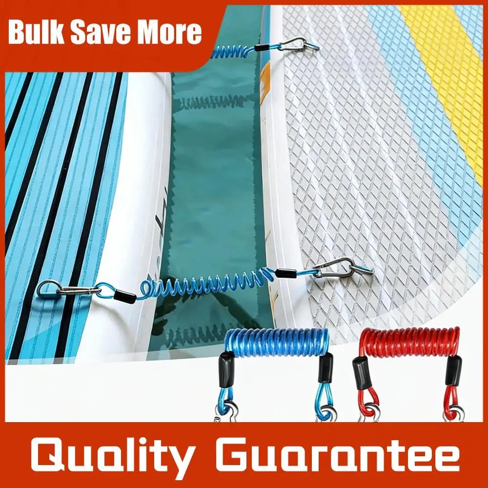 2er-Pack Paddle-Board-Verbindungsriemen aus TPU-Material, Anti-Verlust-Schlaufe aus 304 Edelstahl für Aufblasbare Boote, SUP, Kajak, Deck-Zubehör