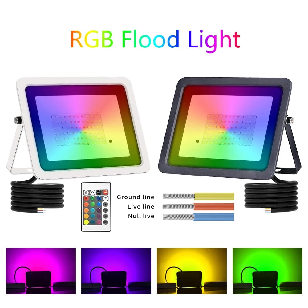 Led RGB Flutlicht 20W 30W 50W 100W IP68 Outdoor Flutlicht Scheinwerfer AC 220V/110V Reflektor Projektor Lampe Garten RGB Beleuchtung