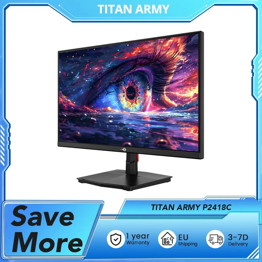 TITAN ARMY P2418C Büromonitor, 23,8 Zoll 1920*1080 16:9 CSOT IPS-Bildschirm, 144 Hz, HDR400, 6 Szenario-Modi, unterstützt VESA-Halterung
