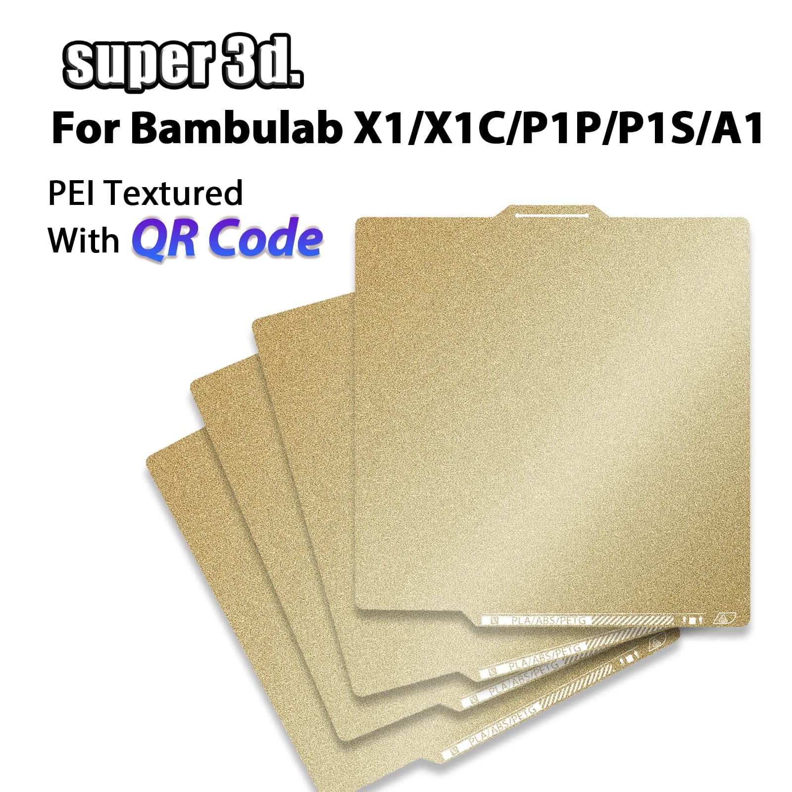 QR Code Strukturierte PEI Bett Für Bambu Labor Bauen Platte X1/X1C/P1P/P1S Doppel Seite PEI frühling Stahl Blatt Für Bambulab A1 Zubehör