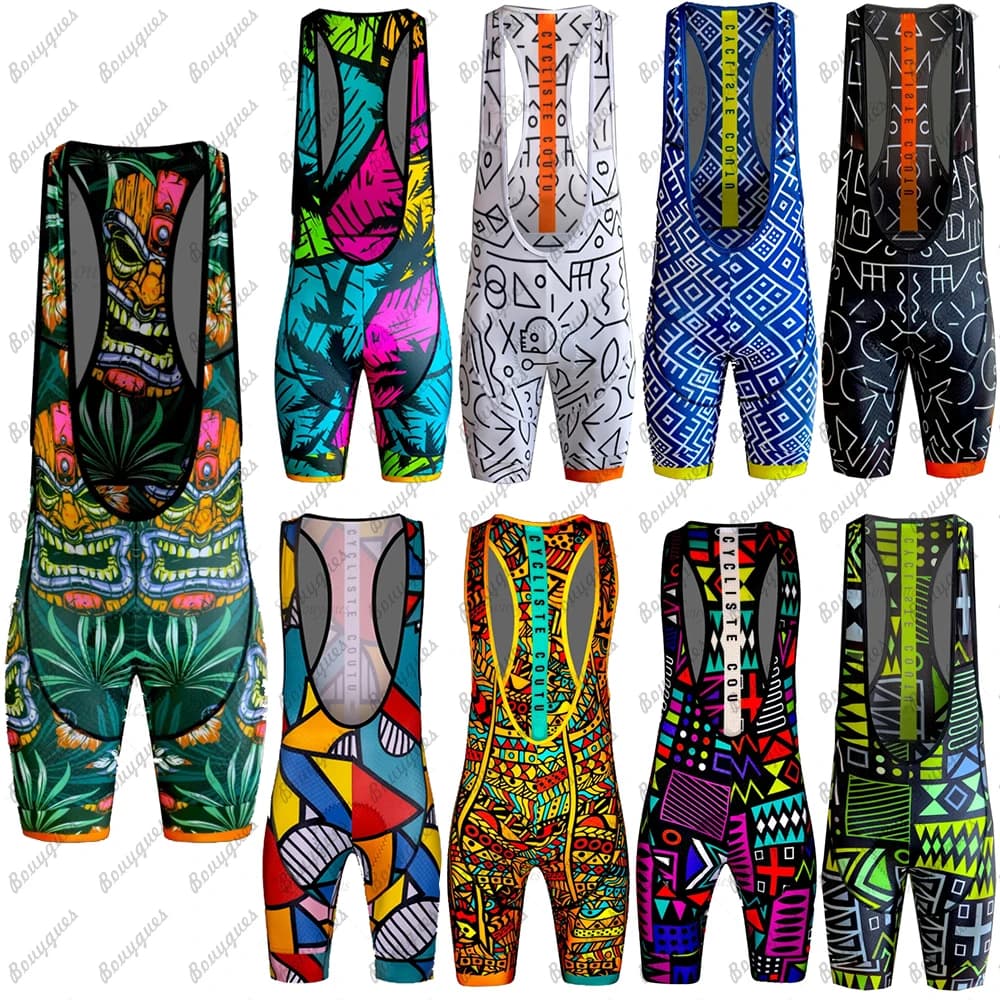Radfahren Trägerhose Mountainbike Atmungsaktive Herren Gel Gepolsterte Fahrradstrumpfhose Triathlon Man Pro Licra Outdoor-Sport Fahrradshorts