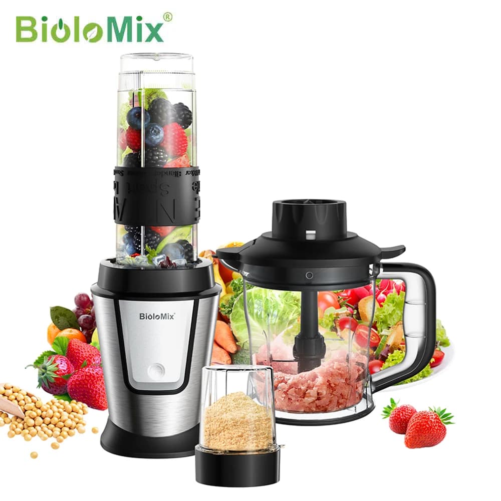 Biolomix 3-in-1 multifunktion ale Küchenmaschine 700w tragbarer Entsafter Mixer persönlicher Smoothie Mixer Lebensmittel hacker und Trocken mühle