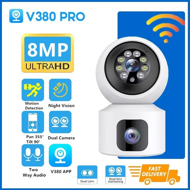 V380 pro Dual-Objektiv 8mp drahtlose Kamera WiFi Home Smart Protection drahtlose CCTV-Innen kamera Zwei-Wege-Audio