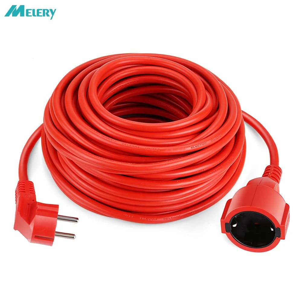 Steckdosenleisten-Verlängerungskabel, 5/10/20 m Kabel, 16 A, EU-Steckdosen, 4000 W, elektrisch, Schuko, 1,0 mm, rot, für drinnen und draußen,