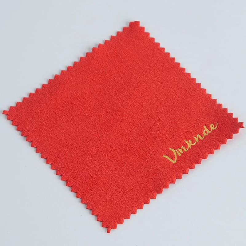 Geprägte Benutzerdefinierte LOGO 100 Stück 8*8cm Silber-Polierbeutel aus OPP-Folie für Silberschmuck-Reiniger, Blaues Mikrofaser-Wildleder-Gewebe
