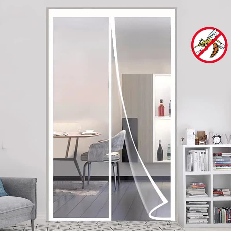 Magnetisches Moskitonetz, Größe individuell anpassbar, unsichtbar, selbstklebend, für Küche, Wohnzimmer, Innenbereich, Türvorhang, Mosquitera