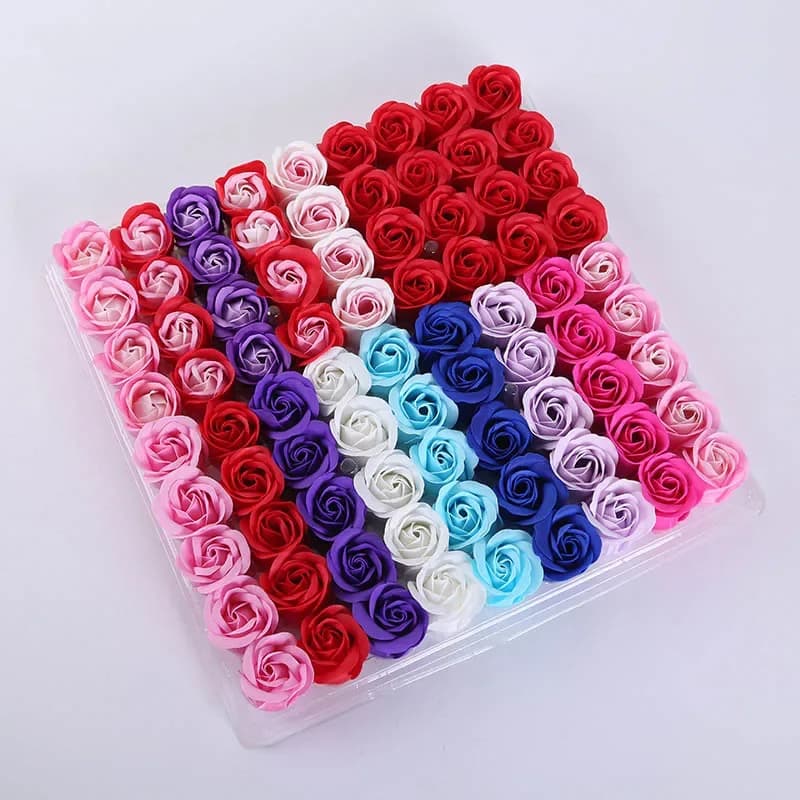 81 stücke Künstliche Seife Rose Set Seife Duftenden Rose Blume DIY Hochzeit Valentinstag Geschenk Mit blumen Bad Körper Blume floral