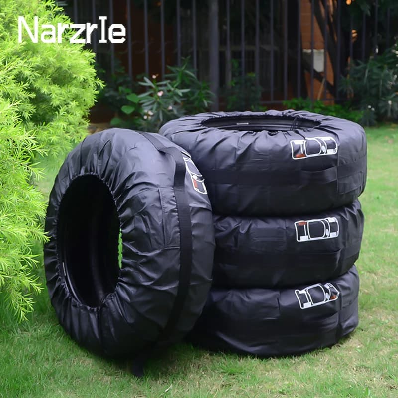 4 Teile/los Auto Reserverad Abdeckung Fall Polyester Auto Rad Reifen Lagerung Taschen Fahrzeug Reifen Wasserdicht Staub-proof Protector Styling