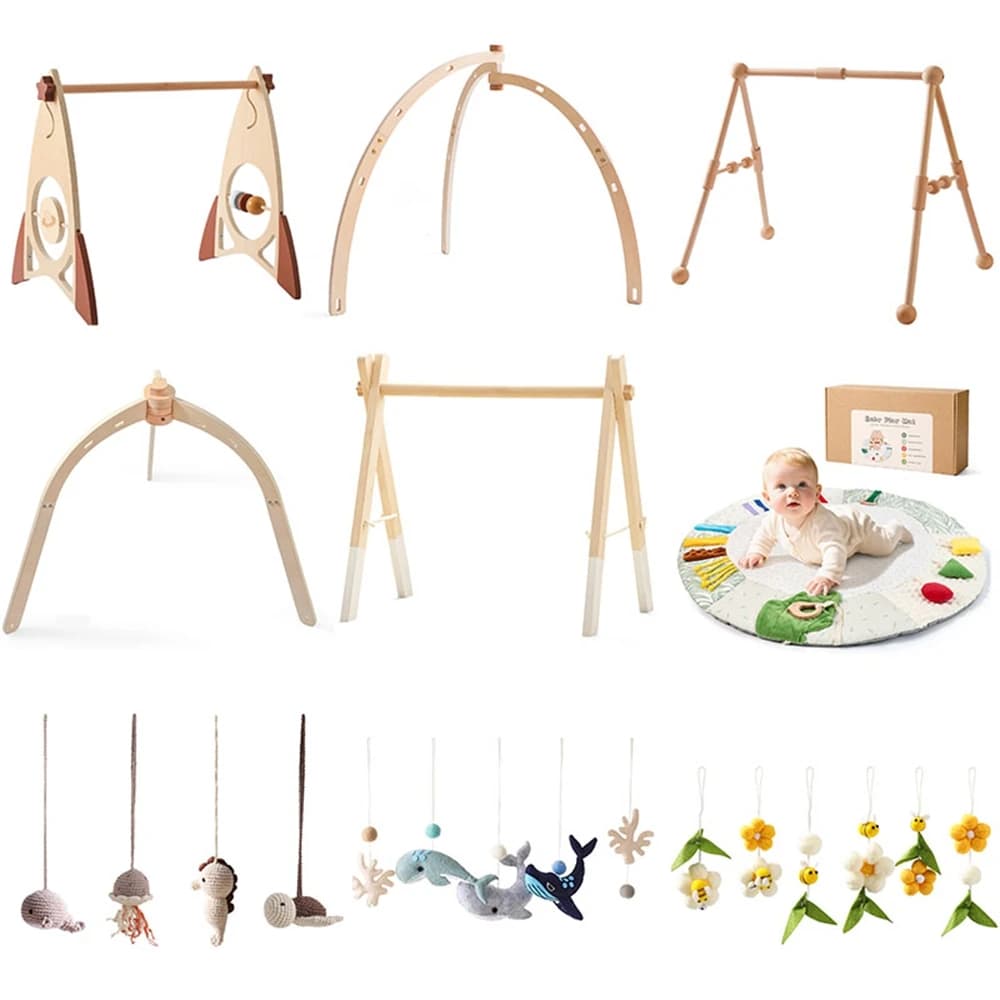 Holz Baby Spielen Gym Musik Aktivität Matte 0-12 Baby Monate Übungen Für Die Gliedmaßen Sensorische Entwicklung Spielzeug Mobile hängende Glocke
