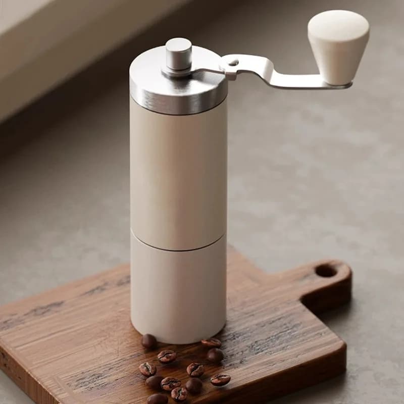 Handgekurbelte Kaffeemühle, tragbare Kaffeemaschine aus Edelstahl, handgekurbelte Mühle, Kaffeebohnenmühle