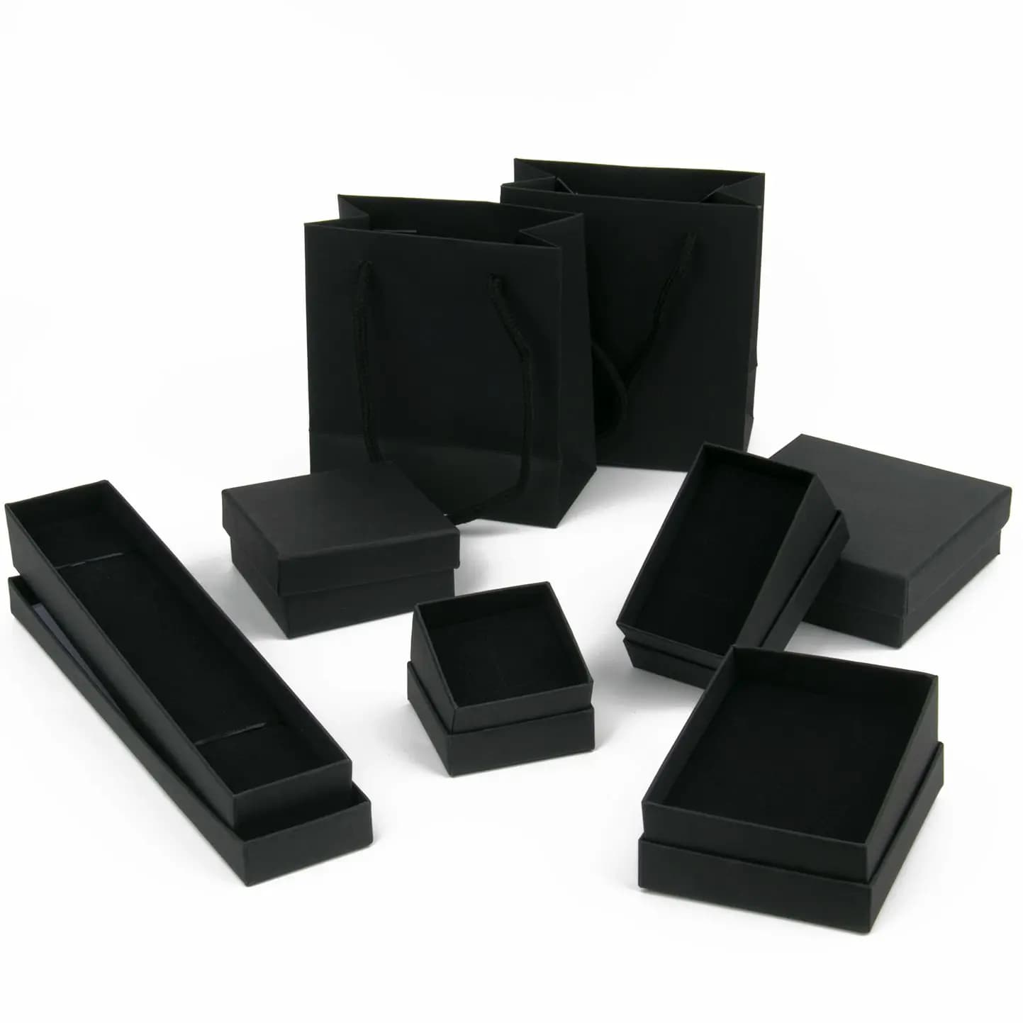 1PCS Schwarz Quadrat Schmuck Display Geschenke Box Organizer Engagement für Ring Ohrring Brosche Halskette Armband Verpackung Boxen