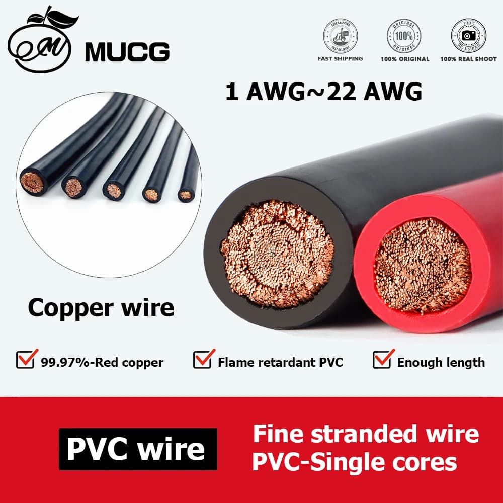 Kupferdraht, PVC, flexibles Elektrokabel, sehr weiches Strangdraht, Auto-LED-Lautsprecher, Audio-Stromversorgung, Autoverkabelung, 1, 2, 4, 6, 8, 10