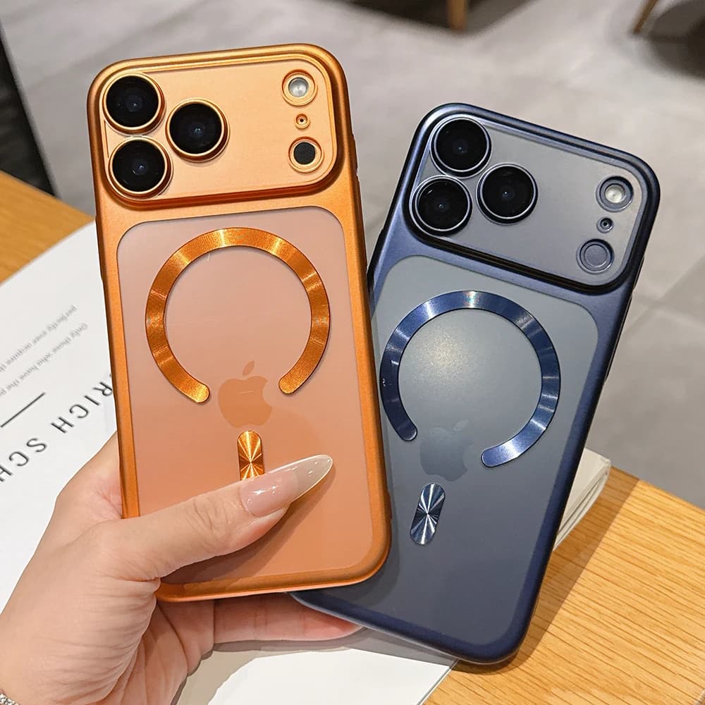 Luxuriöse, matte, transluzente magnetische Handyhülle für iPhone 17 Pro Max 17Pro Air Hüllen für MagSafe kabelloses Laden Schutzhülle