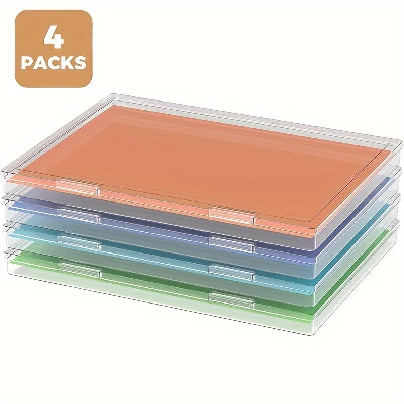 4/8er-Pack A4 Kunststoff-Aufbewahrungsbehälter mit Deckeln zur Organisation von Zuhause und Büro, Geschenkboxen für Präsente,