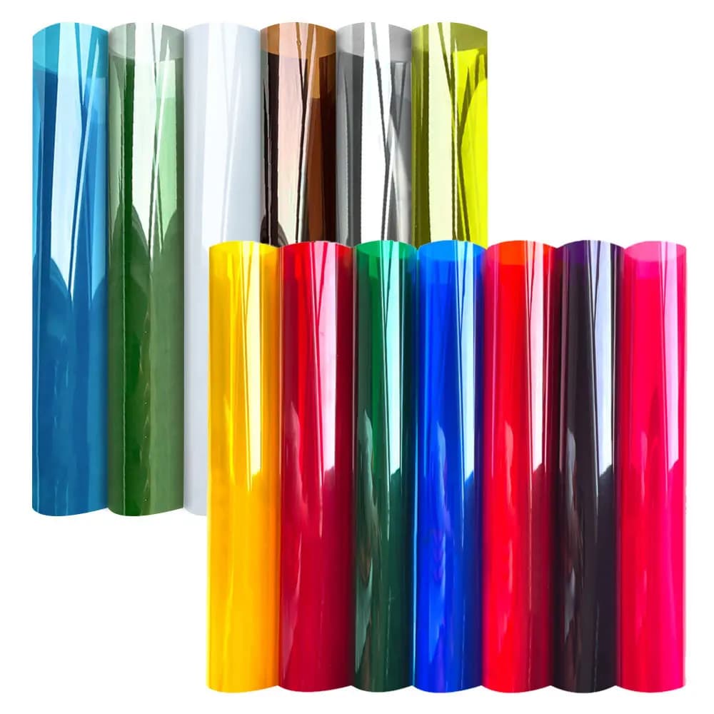 40 cm x 120 cm bunte Fensterfolie, Buntglas-Tönung, selbstklebende transparente Aufkleber für Zuhause, Büro, Tür, Glas, Dekorrolle, DIY