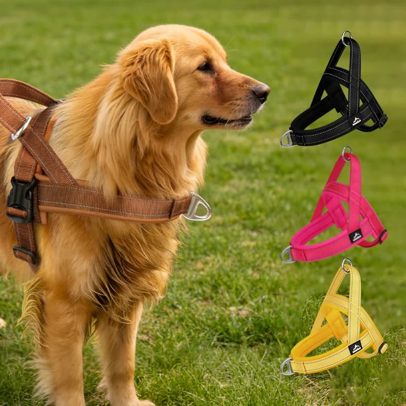 Taktisches Hundegeschirr, zugfrei, reflektierend, Sattelweste für große und mittelgroße Hunde, leicht, ausbruchsicher, Haustierhalsband,