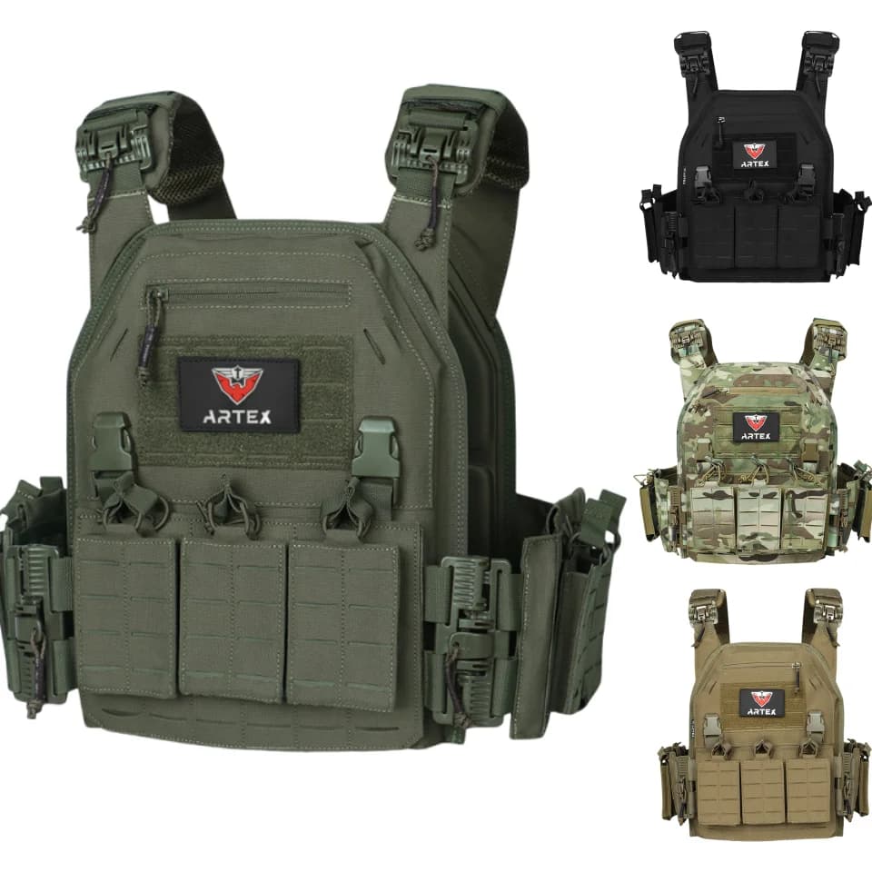 Ranger Green Plate Carrier Tactico Weste mit Schnellverschluss Sicherheit Molle Chaleco Tactico Bandolier Laser Cut Weste